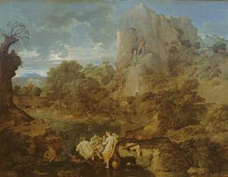 Landscape with Hercules and Cacus, c.1656 (oil on canvas) | Obraz na stenu