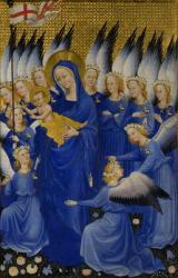 Mary with Child and Angels, right panel of Wilton Diptych, c.1395-9 (egg tempera on wood) | Obraz na stenu
