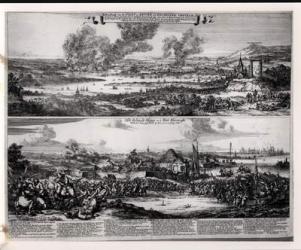 Dutch Attack on the River Medway, 20th and 21st June 1667, engraved by Nicolas Visscher (1618-1709) (engraving) (b/w photo) | Obraz na stenu
