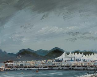 Cannes Film Festival tents 2014, 2914, (acrylic on canvas board) | Obraz na stenu