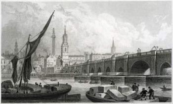 Old London Bridge, from Southwark, 1829 (engraving) | Obraz na stenu