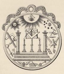 Masonic seal, from 'The History of Freemasonry, volume III', published by Thomas C. Jack, London, 1883 (litho) | Obraz na stenu