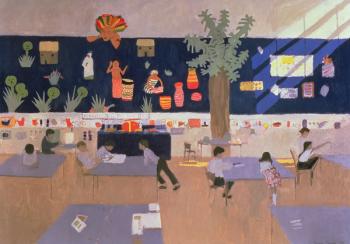 Classroom, Derby, 1985 (oil on canvas) | Obraz na stenu