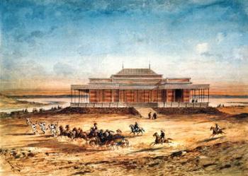 The Empress Eugenie travelling to the Inauguration of the Suez Canal in 1869, from a souvenir album, 1869 (w/c on paper) | Obraz na stenu