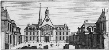 View of Hopital des Incurables (engraving) (b/w photo) | Obraz na stenu
