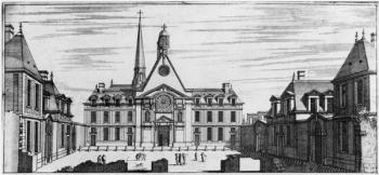 View of Hopital des Incurables (engraving) (b/w photo) | Obraz na stenu