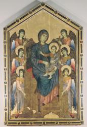 The Virgin and Child in Majesty surrounded by Six Angels, c.1270 (oil on panel) | Obraz na stenu