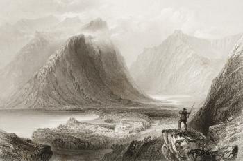 Delphi Lodge, County Mayo, Ireland, from 'Scenery and Antiquities of Ireland' by George Virtue, 1860s (engraving) | Obraz na stenu