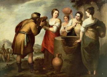 Rebecca and Eliezer at the Well, c.1665 (oil on canvas) | Obraz na stenu