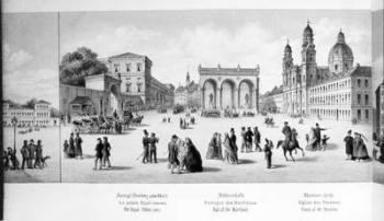 View of Munich, 1869 (engraving) (b/w photo) | Obraz na stenu