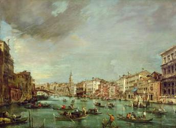 View of the Grand Canal, Venice, looking towards the Rialto (oil on canvas) | Obraz na stenu