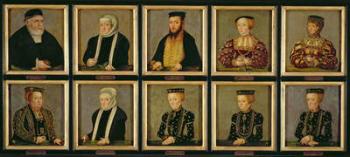 Portraits of Members of the Jagiellonian Dynasty, c.1565 (oil on panel) | Obraz na stenu