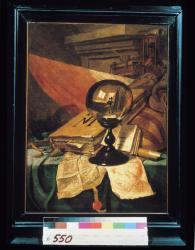 Vanitas with a Crystal Ball (oil on canvas) | Obraz na stenu