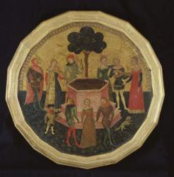 The Court of Love, c. 1380 (oil on panel) | Obraz na stenu