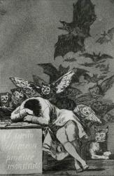 The Sleep of Reason Produces Monsters, from 'Los Caprichos' (engraving) (b/w photo) (see also 81662) | Obraz na stenu