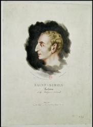 Portrait of Claude Henri de Rouvroy, Count Saint-Simon (1760-1825) made shortly after his death, 1825 (colour litho) | Obraz na stenu