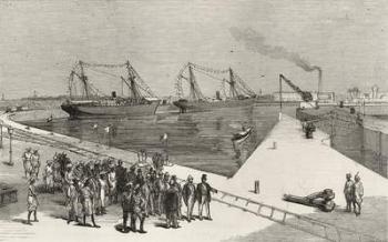 Visit of the Viceroy of India to the Sassoon Dock at Bombay, from 'The Illustrated London News', 25th December 1875 (engraving) | Obraz na stenu