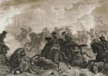 The battle of Villa-Viciosa of 1710, (engraving) | Obraz na stenu