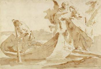 Flight into Egypt, 1725-35 (Pen and brown ink with brown wash over black chalk) | Obraz na stenu