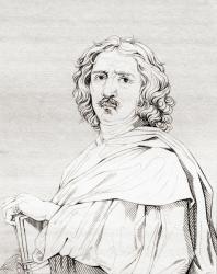Nicolas Poussin, 1594 – 1665. From The Historic Gallery of Portraits and Paintings, published 1808. | Obraz na stenu