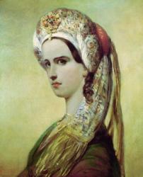 Portrait of Rachel (1821-58) (oil on canvas) | Obraz na stenu