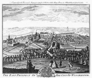 The East Prospect of the City of Winchester, from the 'Universal Magazine', 1750 (engraving) (b/w photo) | Obraz na stenu
