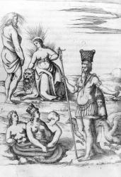 Apollo, illustration from 'Le Imagini de i Dei de gli Antichi' by Vincenzo Cartari, 1571 (etching) | Obraz na stenu