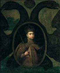 Tsarevna Sophia Alexeevna, (1657-1704) 1680s (oil on panel) | Obraz na stenu