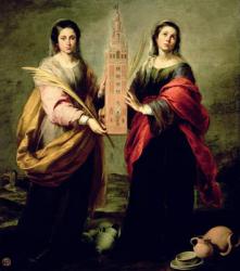 St. Justina and St. Rufina, 1675 (oil on canvas) | Obraz na stenu