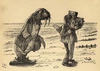 The Walrus and the Carpenter, illustration from 'Through the Looking Glass' by Lewis Carroll (1832-98) first published 1871 (litho) | Obraz na stenu