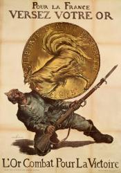'Give Your Gold to France to Fight for Victory', c.1915 (colour litho) | Obraz na stenu