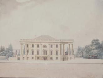 The South Portico of the President's House, 1807 (w/c on paper) | Obraz na stenu