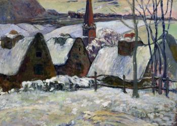 Breton village under snow, 1894 (oil on canvas) | Obraz na stenu