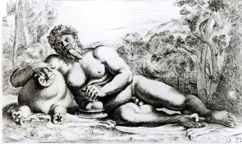 Silenus, c.1653 (etching) (b/w photo) | Obraz na stenu