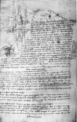 Fol.145v-b, page from Da Vinci's notebook (pen & ink on paper) | Obraz na stenu