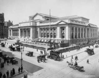New York Public Library Building, c.1911-20 (b/w photo) | Obraz na stenu