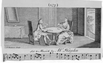 Illustration to Sheet Music by Joseph Haydn, engraved by H. Roberts (engraving) | Obraz na stenu