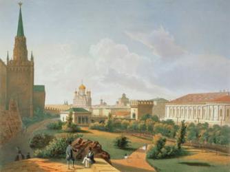 The Alexander Garden in Moscow, printed by Jacottet and Bachelier, 1830 (colour litho) | Obraz na stenu