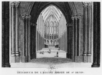 Basilica Saint-Denis, interior view, 1818 (engraving) | Obraz na stenu