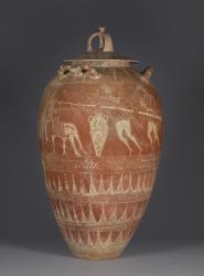 Etruscan lidded pithos with the blinding of Polyphemos, 650-25 BC (terracotta) | Obraz na stenu