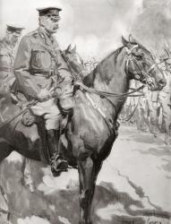 Lord Kitchener inspecting part of Kitchener's Army, after the drawing by Cyrus Cunco. Field Marshal Horatio Herbert Kitchener, 1st Earl Kitchener, 1850  1916. British Field Marshal. From Field Marshal Lord Kitchener, His Life and Work for the Empire, pub | Obraz na stenu