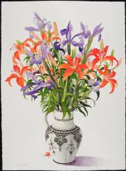 Flowers in a Black and White Jug (w/c) | Obraz na stenu