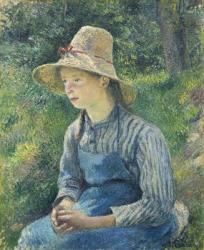 Peasant Girl with a Straw Hat, 1881 (oil on canvas) | Obraz na stenu