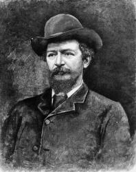 Algernon Charles Swinburne, engraved from a photograph (engraving) (b/w photo) | Obraz na stenu
