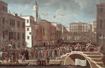 Festival of the Blessed Virgin Mary on the 2nd February at Santa Maria Formosa, Venice (oil on canvas) | Obraz na stenu