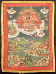 Thangka of the Paradise of Amitabha (painted silk) | Obraz na stenu