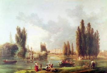 The Park and Chateau at Mereville (oil on canvas) | Obraz na stenu