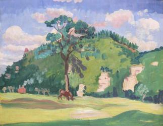 Landscape with a grazing horse, 1912-13 (oil on panel) | Obraz na stenu