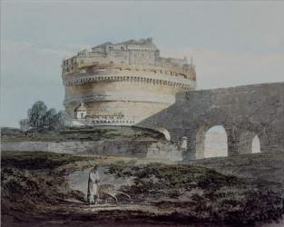Castle of San Angelo, Rome (w/c on paper) | Obraz na stenu