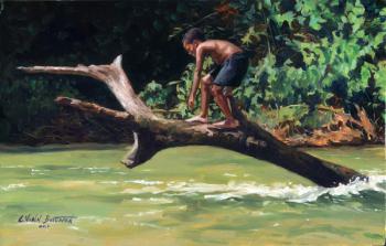 Jump (oil on wood) | Obraz na stenu